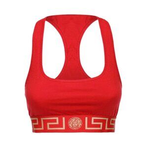 Versace Stretch Cotton Jersey Bra Top Red